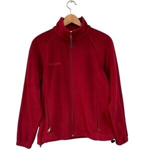 COLUMBIA Women’s Fleece Zip-Up Jacket Red Size Medium
